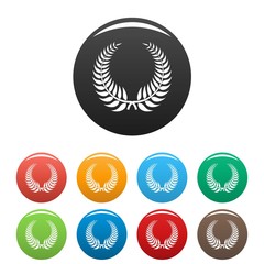 Fototapeta premium Branch wreath icon. Simple illustration of branch wreath vector icons set color isolated on white