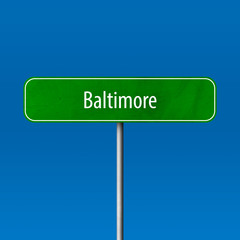 Baltimore Town sign - place-name sign