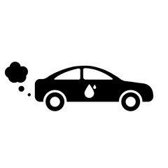 Car icon. Air pollution. Flat design on white background