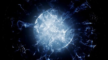 blue source of power in a dark background