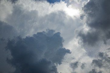 Fototapeta na wymiar dark blue sky with a lot of clouds