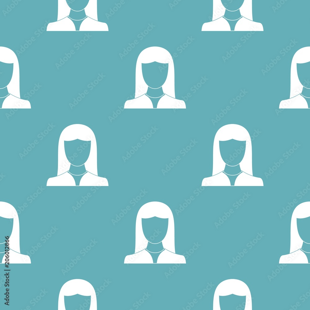 Poster woman avatar pattern vector seamless repeating for any web design