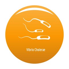 Vibrio Cholerae icon. Simple illustration of vibrio cholerae vector icon for any design orange