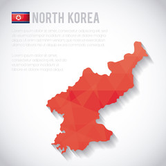 infographic with north korea map icon over white background, vector illustration