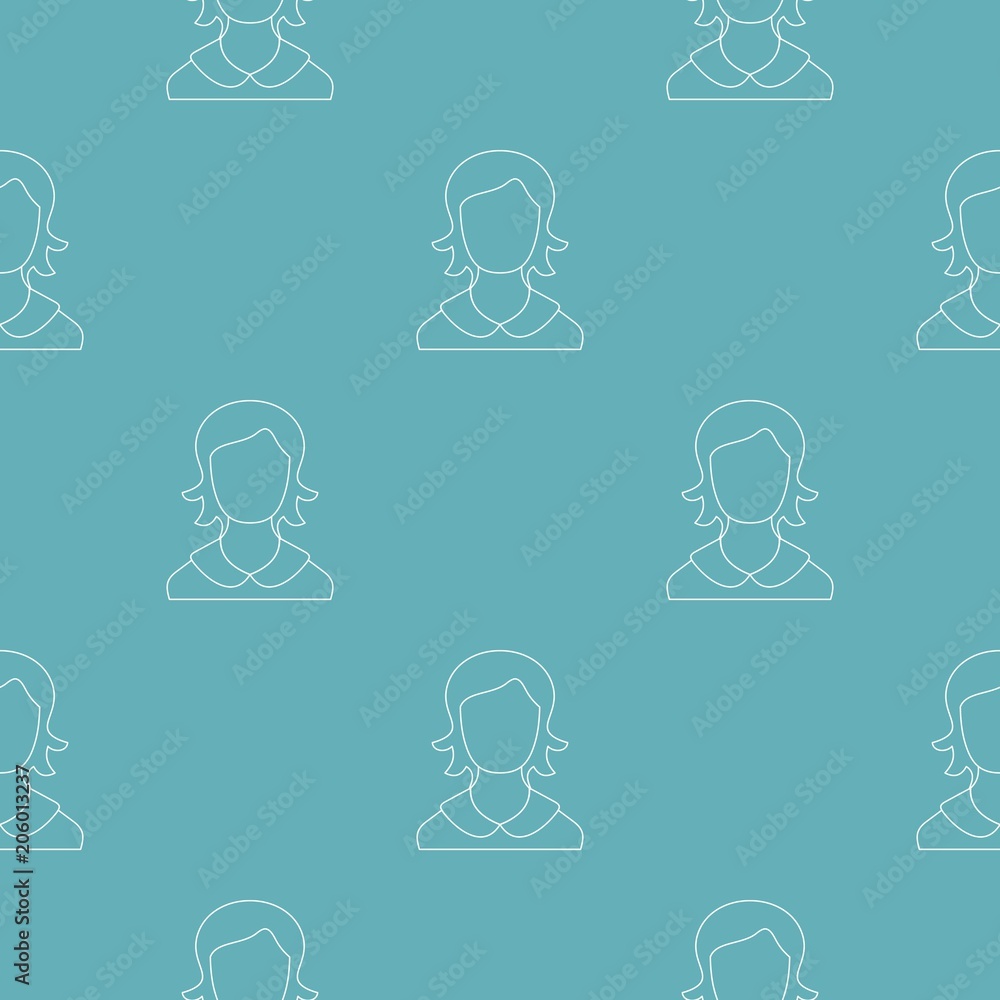 Poster female user pattern vector seamless repeating for any web design