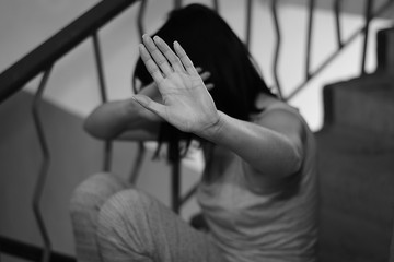 Female slavery in an abandoned building, ending violence against women, international women's day.
