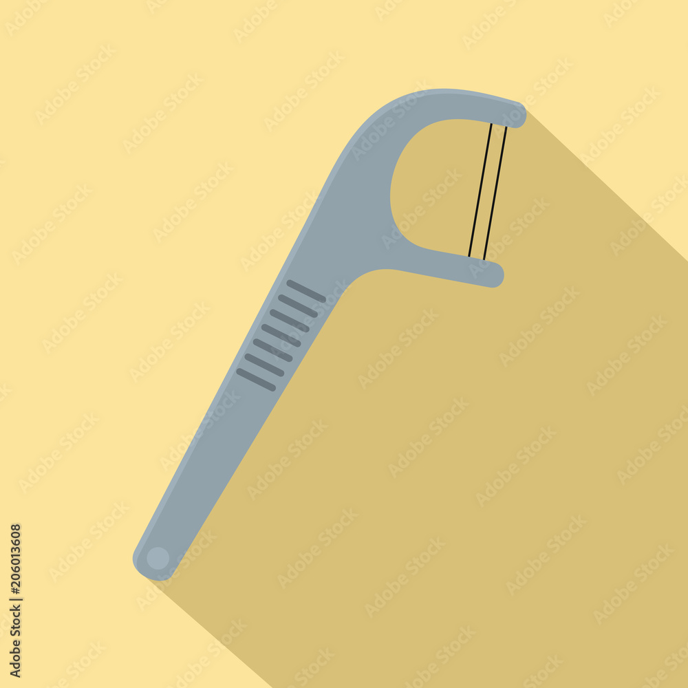 Aufkleber hand tooth floss icon. flat illustration of hand tooth floss vector icon for web design