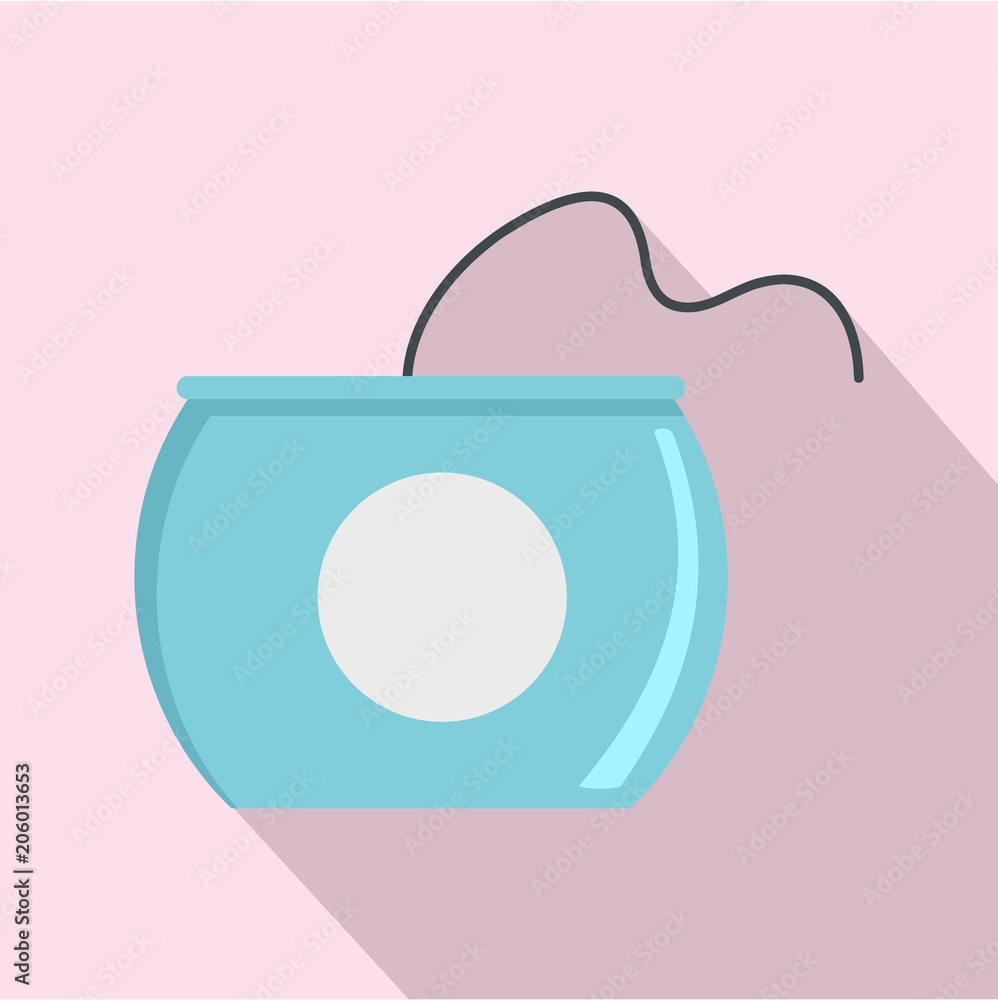 Poster open dental floss box icon. flat illustration of open dental floss box vector icon for web design
