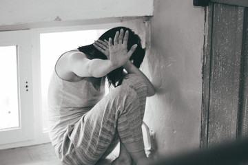 Female slavery in an abandoned building, ending violence against women, international women's day.