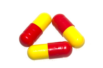 medical pills isolated on white background