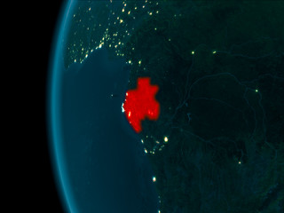 Night view of Gabon