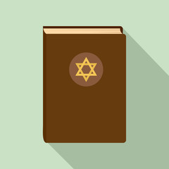 Judaism book icon. Flat illustration of judaism book vector icon for web design