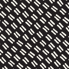 Hand drawn lines seamless grungy pattern. Abstract geometric repeating texture in black and white.