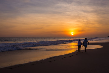 Landscape of sunset on the beach