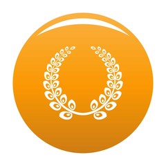 Wreath icon. Simple illustration of wreath vector icon for any design orange