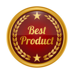 Best product label on white background.