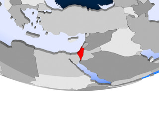 Fototapeta premium Israel on globe