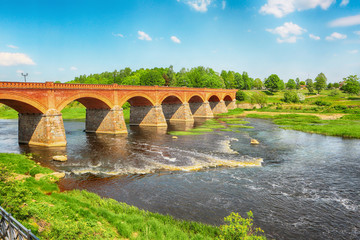 Bridge in the town Kuldiga, Latvia
