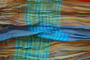 colored texture of a fabric of crumpled cloth