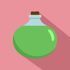 Aloe vera chemical pot icon. Flat illustration of aloe vera chemical pot vector icon for web design