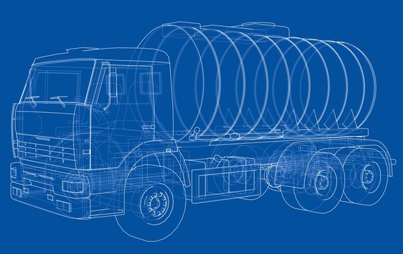 Truck with tank concept. Vector