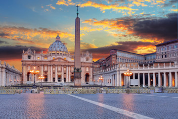 Fototapeta premium Bazylika San Pietro, Watykan, Rzym, Włochy