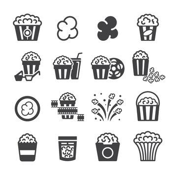 Popcorn icon set