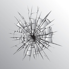 Obraz premium Broken glass. Vector drawing