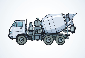 Fototapeta premium Concrete mixer. Vector drawing