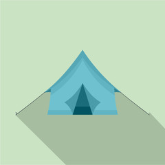 Camp tent icon. Flat illustration of camp tent vector icon for web design