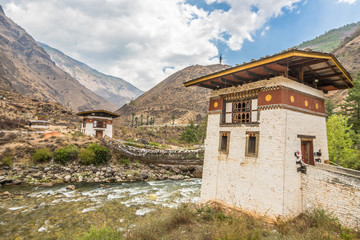 Fototapeta na wymiar Old stupas in Bhutan