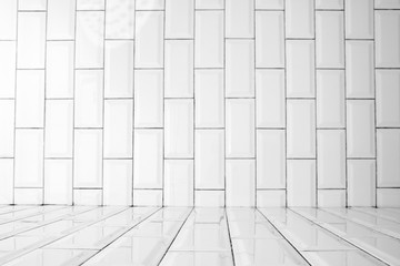 white brick wall  texture with block pattern.