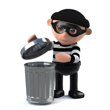 3d Burglar goes through your trash