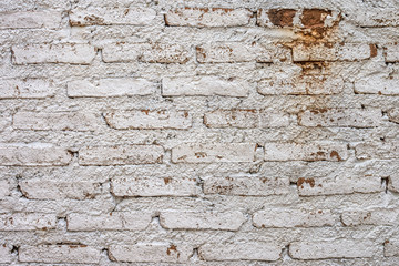 light gray and aged paint white brick wall background in rural room