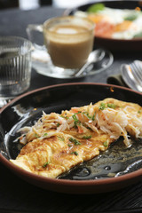 Omelette with crab and herbs