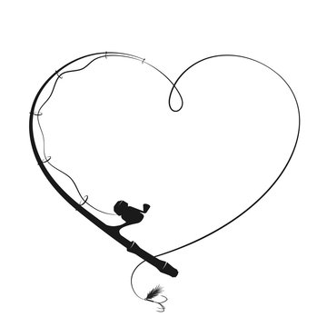Fishing rod in the form of heart