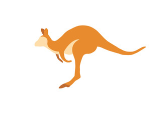sign silhouette kangaroo Flat style illustration. Australia symbol.