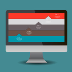  Computer monitor colorful interface elements  presentations eps 10 for your design