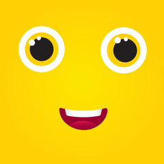 Smiley face. Yellow smile poster design. Vector illustration.