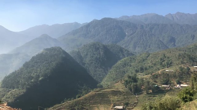 mountain landscape in cat village at sapa