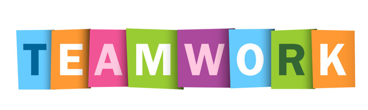 TEAMWORK colourful vector letters icon