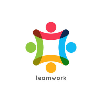 teamwork icon business concept. Team work union logo on white background
