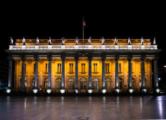 Bordeaux, France, 8 may 2018 -The grand Opera House 'Grand Théâtre de Bordeaux' at night on the...