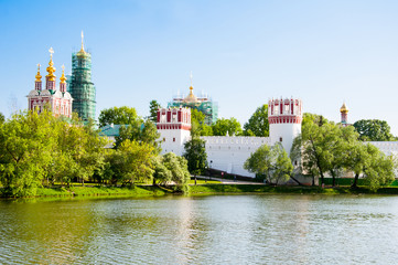 Naklejka premium Novodevichy Convent, one of the UNESCO World Heritage Site, also Bogoroditse-Smolensky Monastery founded in 1524 by Grand Prince Vasili III in Moscow , Russia.