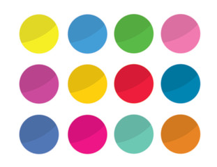 Web design elements - color round buttons