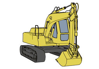 machinery excavator vector