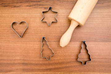 cutters on a wooden background