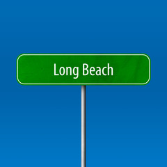 Long Beach Town sign - place-name sign