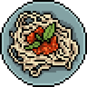 Vector Pixel Art Food Pasta