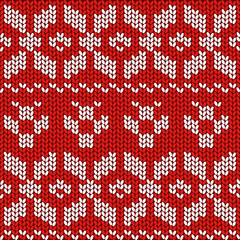 Red and White Christmas Festive Sweater Fairisle Design. Knitting Pattern for Winter Designs